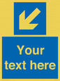 MV7940: Custom Mandatory directional sign, blue arrow down and left