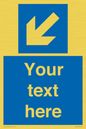 MV7940: Custom Mandatory directional sign, blue arrow down and left