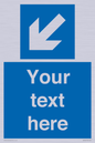 MV7940: Custom Mandatory directional sign, blue arrow down and left