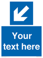 MV7940: Custom Mandatory directional sign, blue arrow down and left