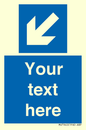 MV7940: Custom Mandatory directional sign, blue arrow down and left