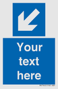 MV7940: Custom Mandatory directional sign, blue arrow down and left