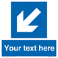 MV7940: Custom Mandatory directional sign, blue arrow down and left