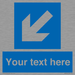 MV7940: Custom Mandatory directional sign, blue arrow down and left