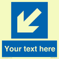 MV7940: Custom Mandatory directional sign, blue arrow down and left