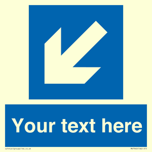 MV7940: Custom Mandatory directional sign, blue arrow down and left