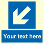 MV7940: Custom Mandatory directional sign, blue arrow down and left