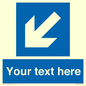 MV7940: Custom Mandatory directional sign, blue arrow down and left