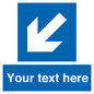 MV7940: Custom Mandatory directional sign, blue arrow down and left