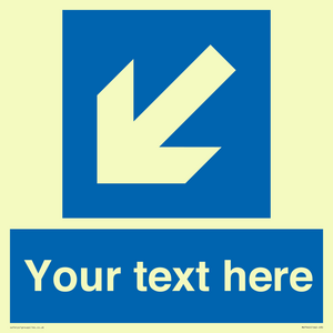 MV7940: Custom Mandatory directional sign, blue arrow down and left