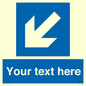 MV7940: Custom Mandatory directional sign, blue arrow down and left