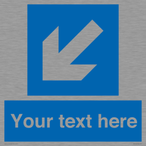 MV7940: Custom Mandatory directional sign, blue arrow down and left
