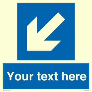 MV7940: Custom Mandatory directional sign, blue arrow down and left
