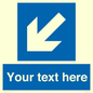 MV7940: Custom Mandatory directional sign, blue arrow down and left