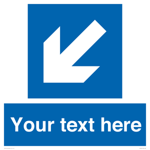 MV7940: Custom Mandatory directional sign, blue arrow down and left