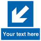 MV7940: Custom Mandatory directional sign, blue arrow down and left