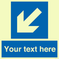 MV7940: Custom Mandatory directional sign, blue arrow down and left
