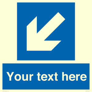 MV7940: Custom Mandatory directional sign, blue arrow down and left