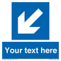 MV7940: Custom Mandatory directional sign, blue arrow down and left
