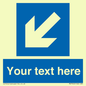 MV7940: Custom Mandatory directional sign, blue arrow down and left