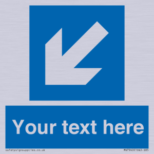 MV7940: Custom Mandatory directional sign, blue arrow down and left