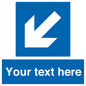 MV7940: Custom Mandatory directional sign, blue arrow down and left