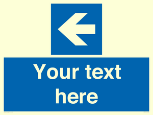 MV7941: Custom Mandatory directional sign, blue arrow left
