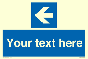 MV7941: Custom Mandatory directional sign, blue arrow left