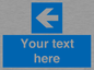 MV7941: Custom Mandatory directional sign, blue arrow left