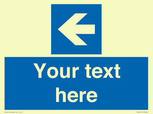 MV7941: Custom Mandatory directional sign, blue arrow left