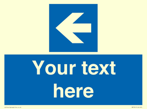 MV7941: Custom Mandatory directional sign, blue arrow left