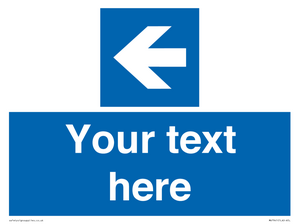 MV7941: Custom Mandatory directional sign, blue arrow left