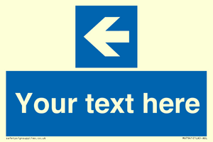 MV7941: Custom Mandatory directional sign, blue arrow left