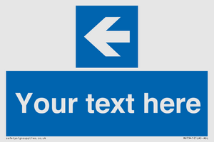MV7941: Custom Mandatory directional sign, blue arrow left