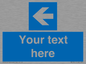 MV7941: Custom Mandatory directional sign, blue arrow left