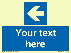 MV7941: Custom Mandatory directional sign, blue arrow left