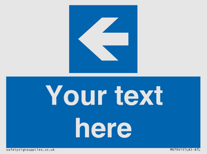 MV7941: Custom Mandatory directional sign, blue arrow left