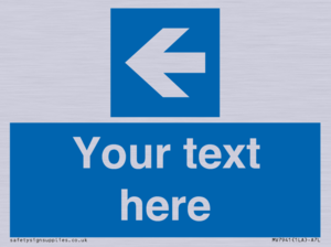 MV7941: Custom Mandatory directional sign, blue arrow left