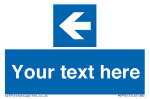 MV7941: Custom Mandatory directional sign, blue arrow left