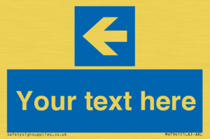 MV7941: Custom Mandatory directional sign, blue arrow left