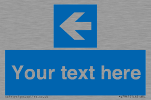 MV7941: Custom Mandatory directional sign, blue arrow left