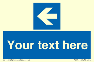 MV7941: Custom Mandatory directional sign, blue arrow left