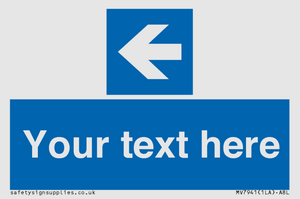 MV7941: Custom Mandatory directional sign, blue arrow left