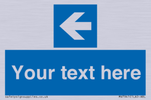 MV7941: Custom Mandatory directional sign, blue arrow left