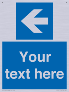 MV7941: Custom Mandatory directional sign, blue arrow left