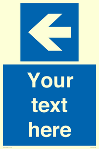 MV7941: Custom Mandatory directional sign, blue arrow left