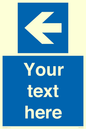 MV7941: Custom Mandatory directional sign, blue arrow left