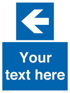 MV7941: Custom Mandatory directional sign, blue arrow left