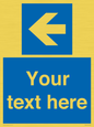 MV7941: Custom Mandatory directional sign, blue arrow left