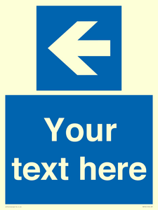 MV7941: Custom Mandatory directional sign, blue arrow left